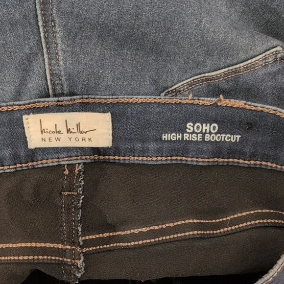 Nicole Miller NY High Rise Boot Cut Dark Wash Denim Jeans Women’s Size 12 - Picture 5 of 7